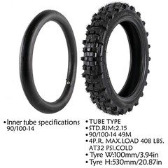 Front 70/100-17 Rear 90/100-14 Tire Tube for Dirt Bike CT90 CT110 KX85 YZ85 RM85