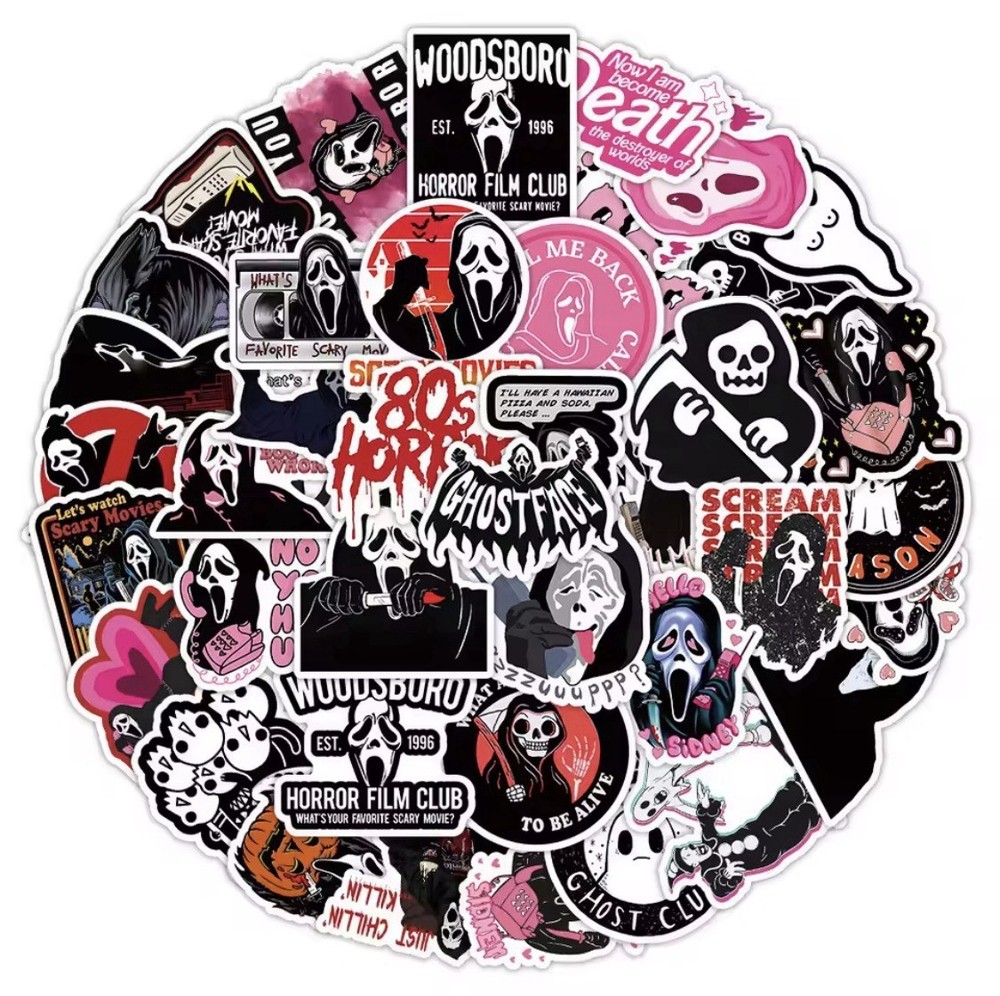 25 Piece Mix Lot 2” Grim Reaper Gothic Skull Stickers Decals, Valentines Mix