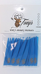 Tonys 3» Archery Vanes Archery All New Super Wave Vane Blue 50PK TNYSWVB3343F