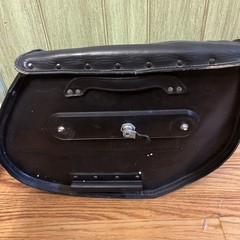 2 Heavy-duty Motorcycle US Saddlebags Large Leather Pair Flames Set Black Lock