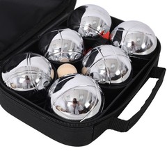 Bocce Ball Set 6 Metal Balls w/ Jack & Bag for Outdoor Beach Lawn Backyard Games