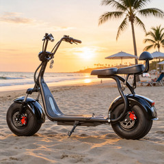 Harley 18 Inch fat tire electric scooter 3000W Powerful motor max speed 33MPH