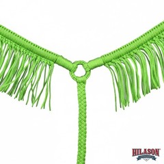 Hilason Horse Breast Collar – Flat Braided Paracord with Fringes Light Green
