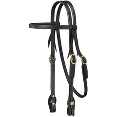 Harness leather Browband Headstall – Quick Change Ends – Black or Brown