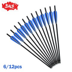 16-22″ Archery Crossbow Carbon Arrows Bolts Target Tips Hunting Shooting 6/12pcs