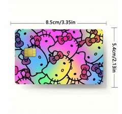 Hello Kitty BRIGHT Rainbow Credit Debit Bank Card Skin Cover Sticker Chip 1PC