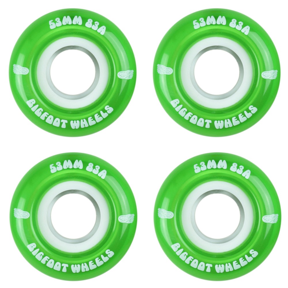 Bigfoot Skateboard Wheels 53mm 83A Soft Cruiser Filmer Wheels Green (Set of 4)