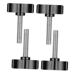 4 Pcs 1/4-20 x 1-1/4 Inch Thumb Screw, Black Wing Knob Bolt, Stainless Steel