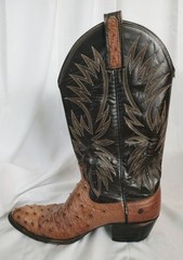 Vintage Dan Post Full Quill Ostrich Cowboy Western Boots Men’s Size 10D