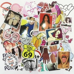 96Pcs Sexy Anime Girls Stickers Bomb Waifu Women Bikini Laptop Vinyl Decals Pack