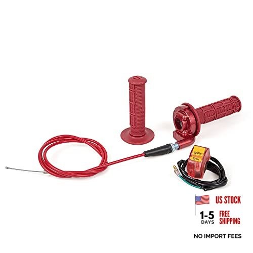 New 7/8″ 22mm Twist Throttle Accelerator Handle Grips and 1 red ribbon solid