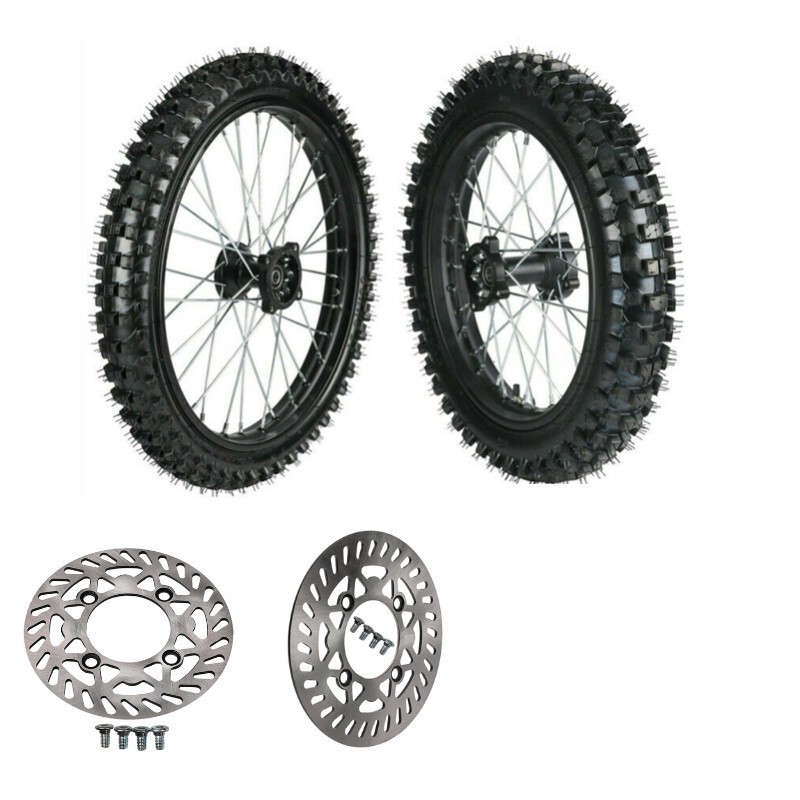 70/100-19 + 90/100-16 Wheel Tire Rim Rotor For Dirt Bike CR85 KX100 CRF 150cc 90