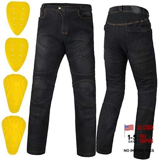 Motorcycle Dirt Bike Pants for Men CE Armored Motocross Riding 34W x 32L Gray