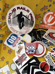 Stickers Random Lot Of 49 Different Vintage Skater Stickers/temp Tattoos/ Pins