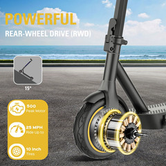 Electric Scooter for Adults – 500W Motor 10″ Air Tires Portable Commuting Scoote