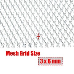 47 x 15.7 inches Car Grill Mesh Sheet Tone Aluminum 3 x 6 mm Rhombus Silver