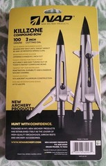 NAP Killzone Mechanical Broadhead 2 Blades 100 Grains 2” Cutting Diameter 3 Pack