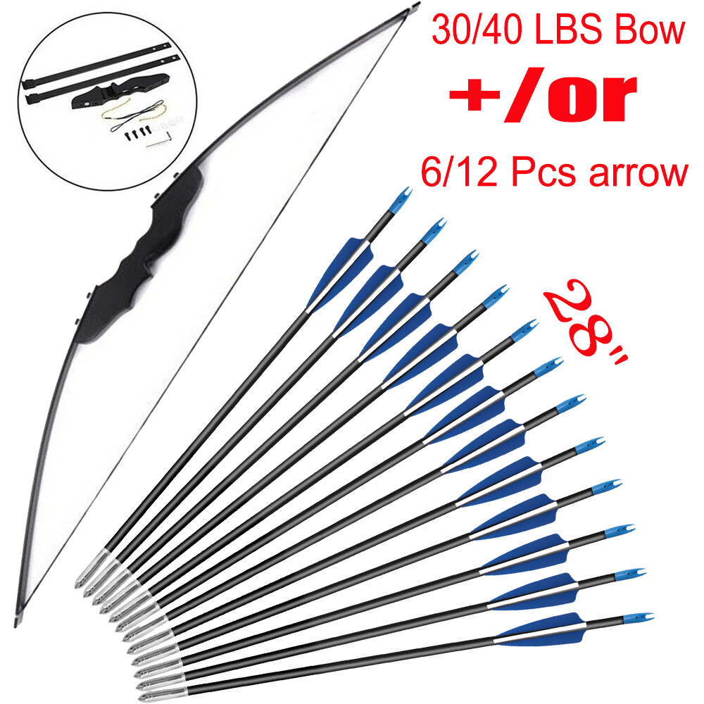 51 inch Takedown Recurve Bow Hunting &6/12PCS Arrows Set Archery Right Left Hand