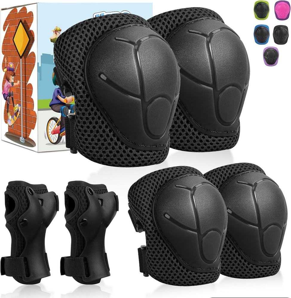 Kids Protective Gear Set, Knee Pads for Kids 3-10Years Toddler Knee and Elbow…