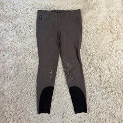 Women’s Size IT46 Grey Equiline Knee Patch Horseback Riding Breeches