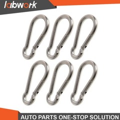 Labwork Steel Spring Snap Hook Carabiner Clips, Set Of 12 264 Lbs 304 Stainless
