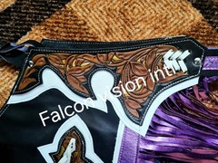 Custom Tooled Leather Rodeo Chaps – Metallic Purple Fringe, Adult Western Wear