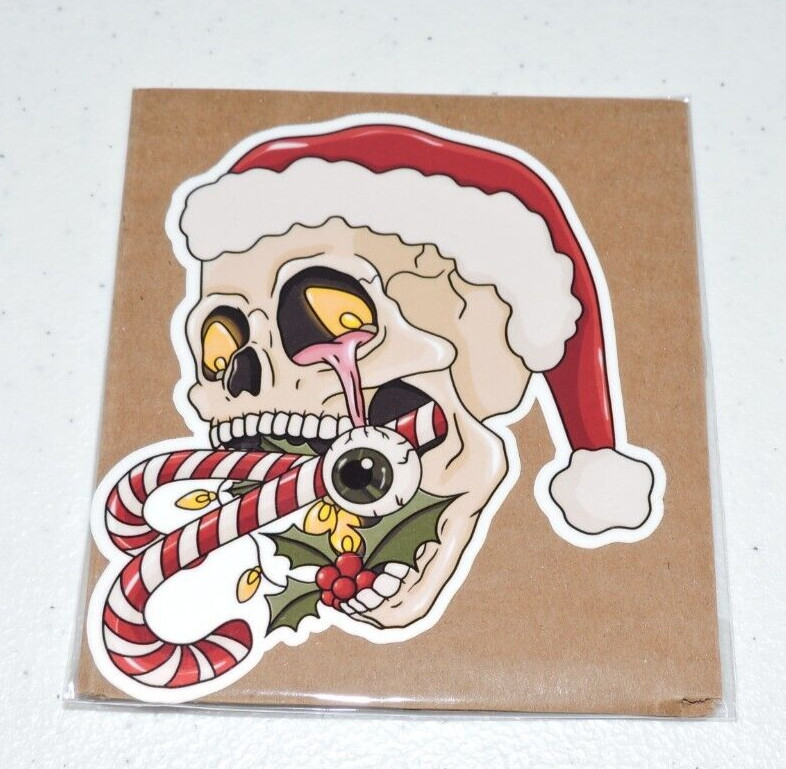 Santa Skull Sticker 4×3 inches