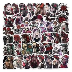 50 Pack of Gothic Red Rose Stickers for Laptop/Water Bottle/Phone Case