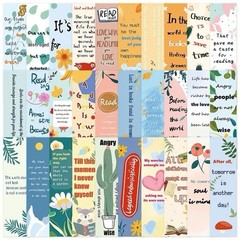 12Pcs Random Inspirational Quote Cartoon Reading Bookmarks Gift Present