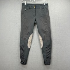 Piper Riding Breeches Women 30* Gray Stretch Patch Equestrian Performance Pants