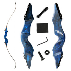 60″ Takedown Recurve Bow 20-60lbs Archery Wooden Riser Limbs Bow Hunting Target