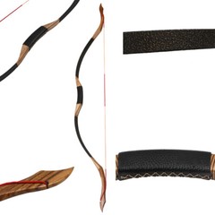 Archery Traditional Recurve Bow Longbow Mongolian Horsebow & 12x Arrows Hunting