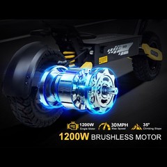 1200W Electric Scooter for Adult 48V23.4AH 40Miles 28MPH 11» Off-road E-Scooter