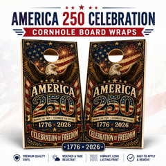 America 250 Cornhole Board Wraps Patriotic Eagle Vinyl Wraps 24×48 Set of 2