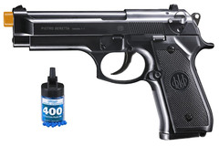 Refurbished Black Beretta 92 Spring Airsoft Pistol with 400 bbs