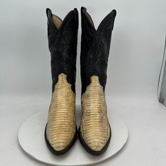 Dan Post Men Size 9D Brown Snake Skin Pull On Western Cowboy Boot