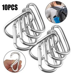 10 PCS Stainless Steel Carabiners Spring Snap Hooks Heavy Duty Keychain Clip NEW