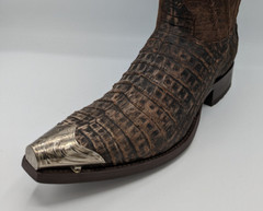 WESTERN COWBOY BOOT TIPS Pair – Silver Engraved Flat Tips CLR OXIDIZED GUN METAL