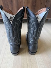 Dan Post Boots Black Leather Western Cowboy Pull-On Boots – Cowboy Western Style