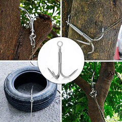 Grappling Hook 3Claw Climbing Hook Stainless Steel Grapnel Hook Small/Large Size