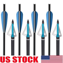 20″ 12pcs Carbon Crossbow Bolts +/or Broadheads Half Moon Nocks OD 8.8mm Hunting