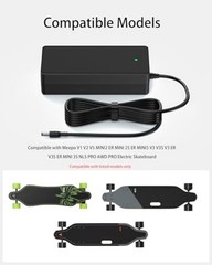 42V 2A Electric Skateboard Charger Compatible with Meepo V1 V2 V5 MINI2 ER