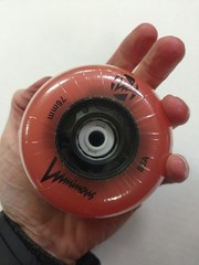 Pair 0f Luminous LED Light 76mm 85a Coral Glow Inline Roller Blade Wheels