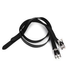 50cm Black 1 Pair Lengthen For Spur Straps Leathers With Stainless Steel