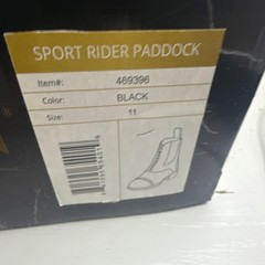 Ovation Sport Rider Paddock Boots Black Unisex US kids Size 11 riding boots NEW