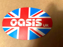 Oasis-Flag Logo-Mini Sticker-Die-Cut-2.75 x 1.75-Indoor Sticker-New