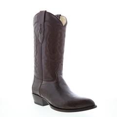 Los Altos J-Toe Ring Lizard 990607 Mens Brown Wide Cowboy Western Boots