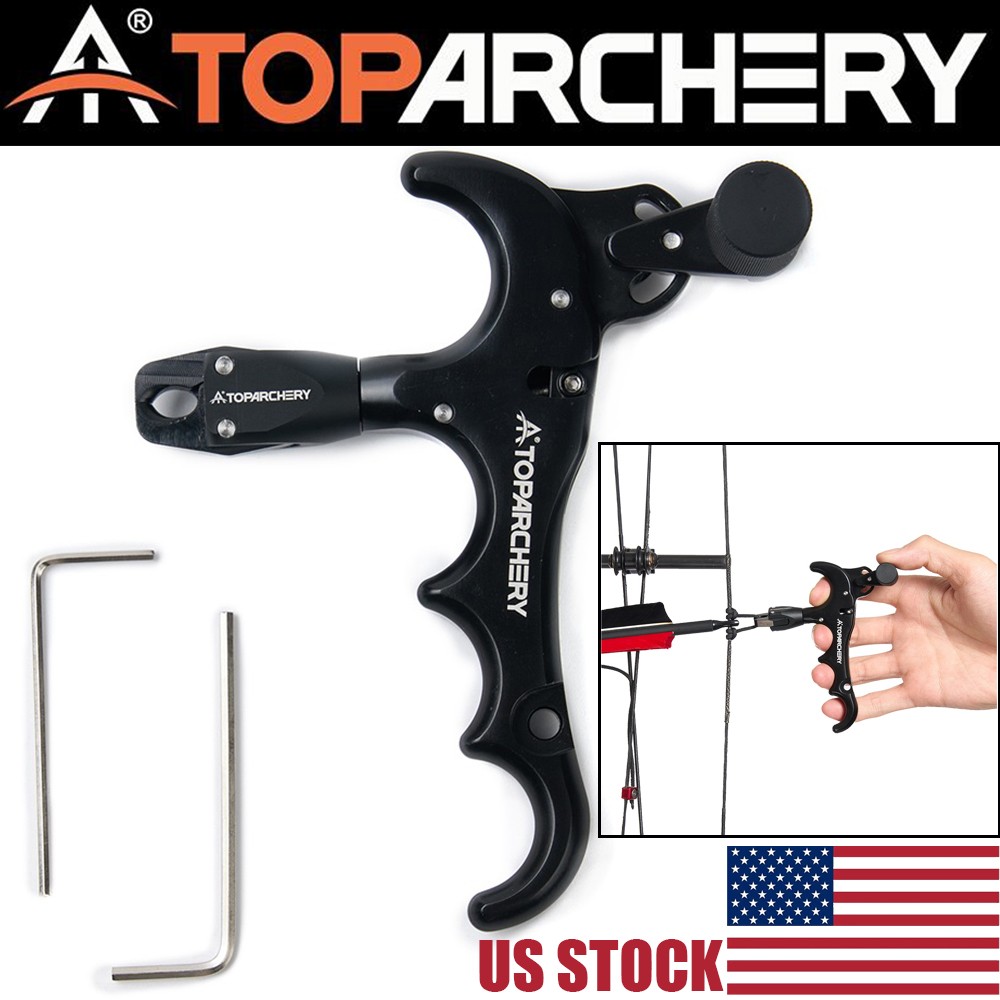 Rotate 360° Compound Bow Release Aids Archery Hunting 4-Finger Thumb Trigger