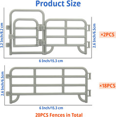Kids Corral Fence Pasture Panel Gates Horse Farm Pretend Play Toy Gift
