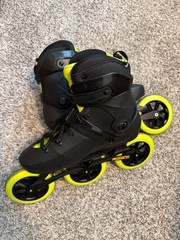 Rollerblade Maxxum Edge 125 3WD Inline Skates Size 10 Neon Yellow/Black Used 1x